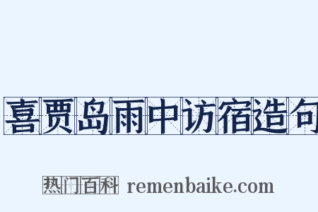 喜贾岛雨中访宿造句是什么意思的图片